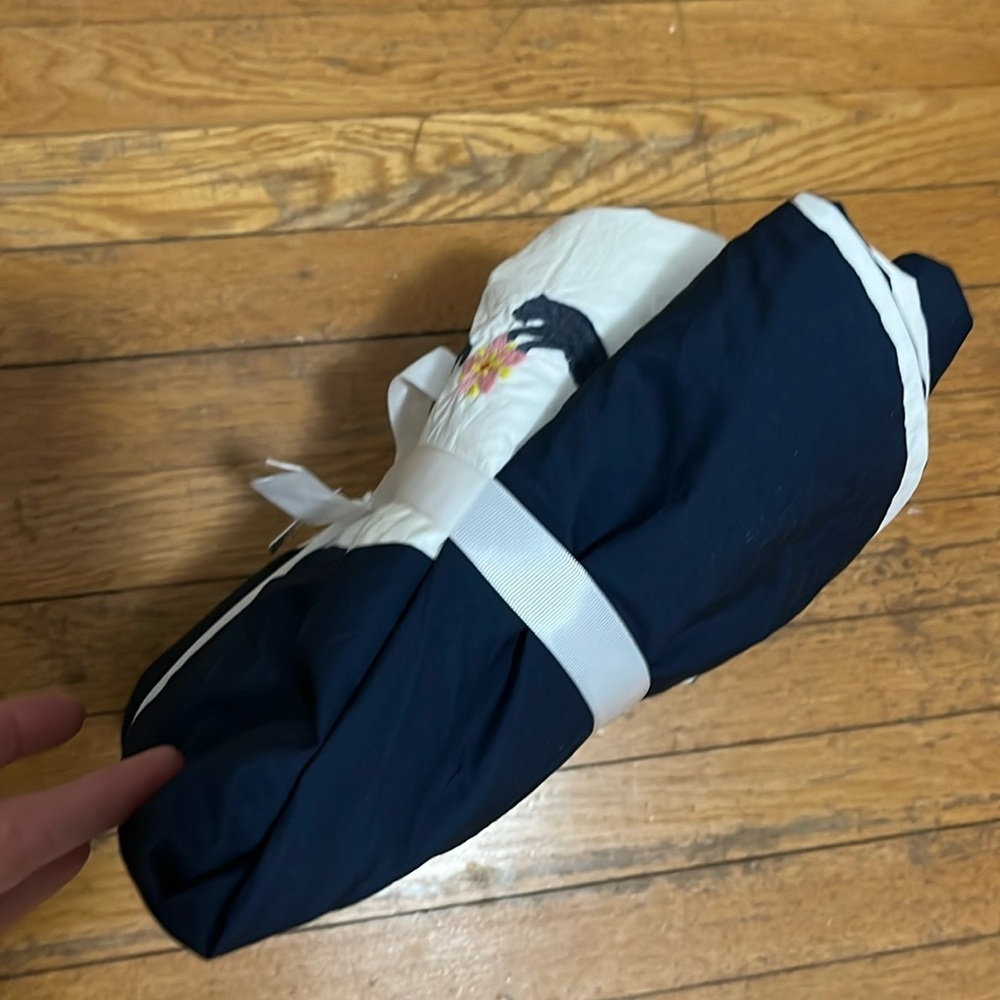 Anthropologie x Sky Export Navy and White Embroidered Quilt. Size Full. NWT - Picture 8 of 11